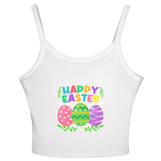 Happy Easter Day Bunny Eggs Easter Women's Spaghetti Strap Tank Top