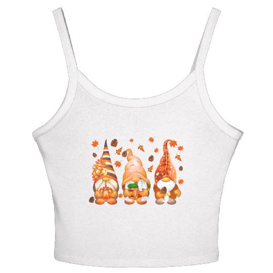 It's Fall Y'all Cute Gnomes Pumpkin Autumn Fall Women's Spaghetti Strap Tank Top