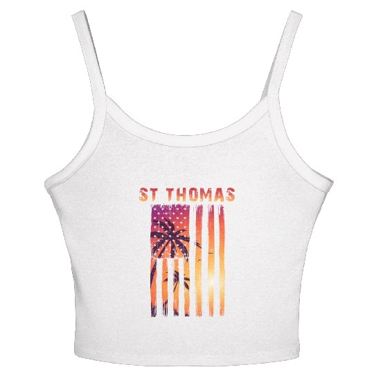 St Thomas Us Virgin Islands Patriotic Flag Women's Spaghetti Strap Tank Top