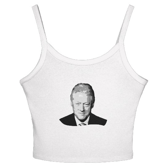 Bill Clinton Grayscale Pop Art Women's Spaghetti Strap Tank Top