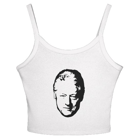 Bill Clinton Black On White Pop Art Women's Spaghetti Strap Tank Top