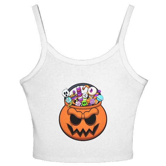 Halloween Trick Or Treat Candy Women's Spaghetti Strap Tank Top