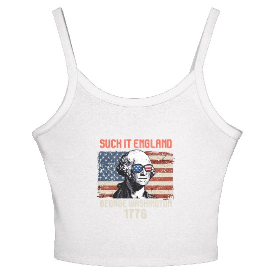 Suck it England George Washington 1776 USA Women's Spaghetti Strap Tank Top