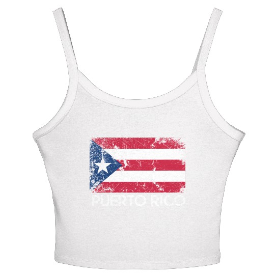 Puerto Rican Flag Made In Puerto Rico Women's Spaghetti Strap Tank Top