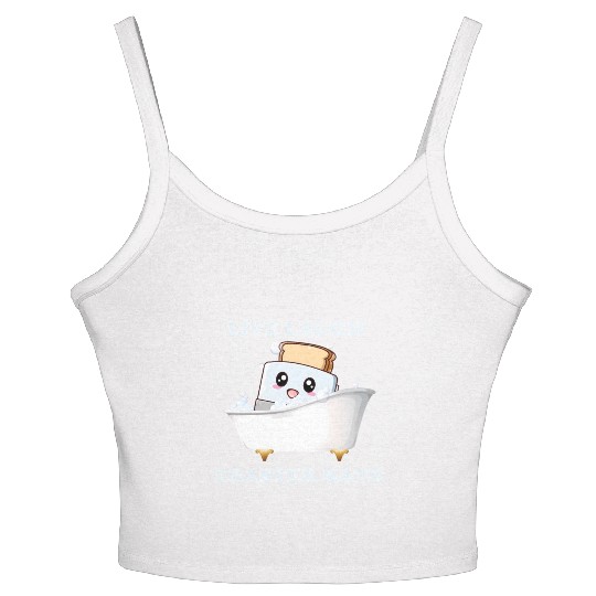 Live Laugh Toaster Bath Saying Women's Spaghetti Strap Tank Top