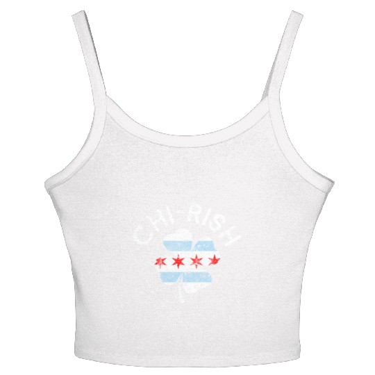 Chi-Rish Chicago Flag Lucky C St Patrick'S Day Women's Spaghetti Strap Tank Top