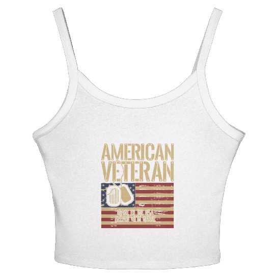 American Veteran Made In The Usa Served With Honor Women's Spaghetti Strap Tank Top