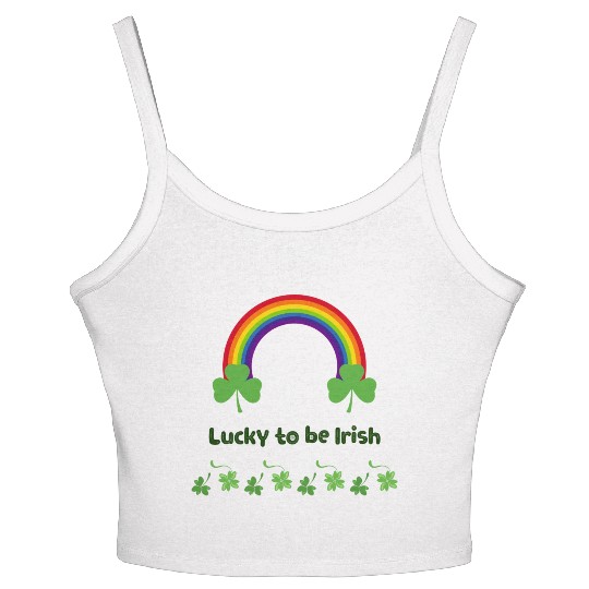 Lucky to be Irish green Women's Spaghetti Strap Tank Top