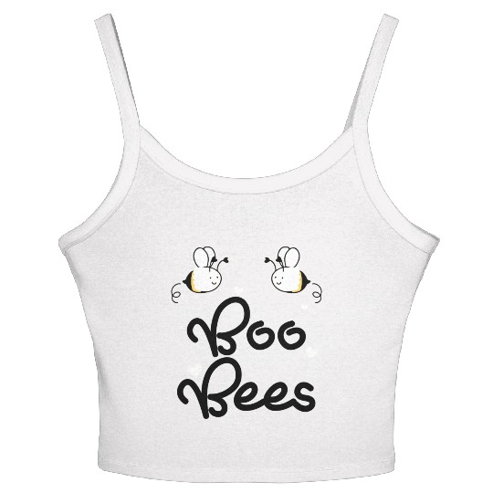 boo bees green Women's Spaghetti Strap Tank Top