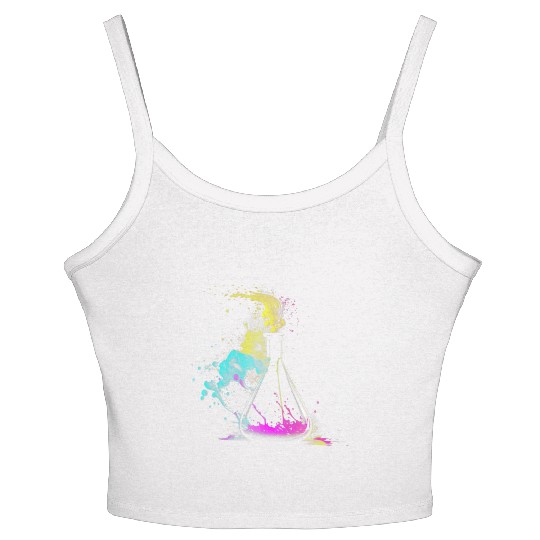 Chemist splash art tube retro chemistry laboratory Women's Spaghetti Strap Tank Top
