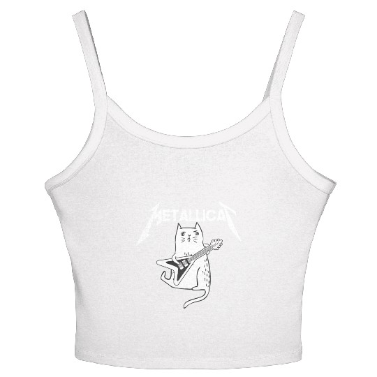 Mettalicat Rock Band Guitar Funny Christmas Women's Spaghetti Strap Tank Top
