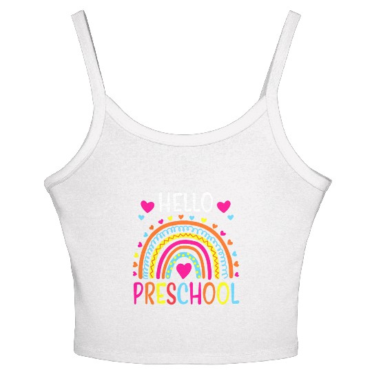 Hello Preschool Back To School Pre-K Teacher Women's Spaghetti Strap Tank Top