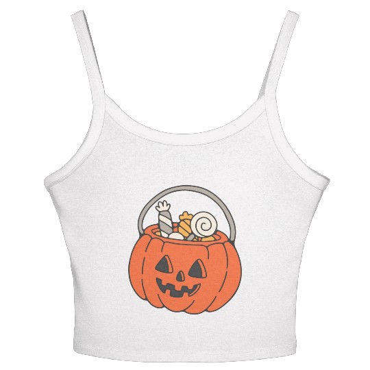 Trick Or Treat Halloween Jack O Lantern Women's Spaghetti Strap Tank Top