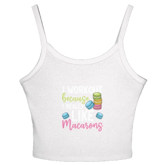 Funny Macaron Workout Ice Cream Sandwich Macaron Women's Spaghetti Strap Tank Top