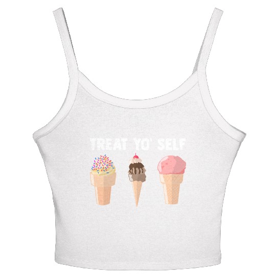 Ice Cream Treat Yo' Self Summertime Sherbet Gelato Women's Spaghetti Strap Tank Top