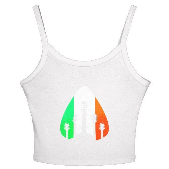 Musician Irish Guitar Music Saint Patricks Day Women's Spaghetti Strap Tank Top