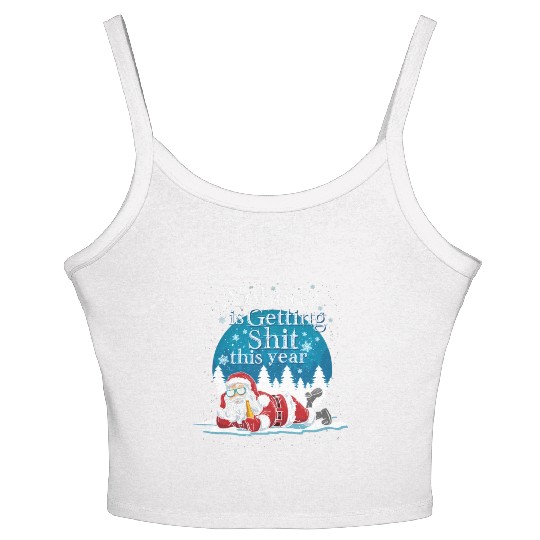 Santa 2020 Claus Ugly Bad Santa Women's Spaghetti Strap Tank Top