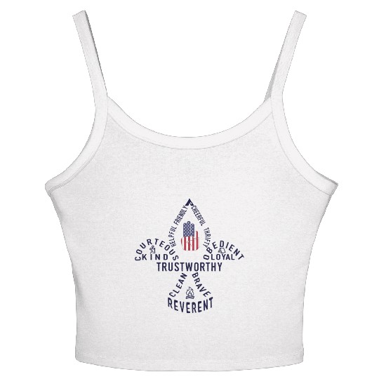 Scouting Law Us American Flag Scouting Law Women's Spaghetti Strap Tank Top