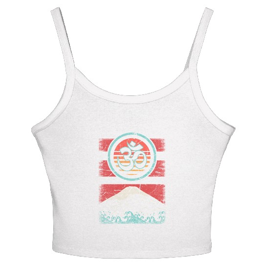 Om Ohm Symbol 80S Style Meditation Yoga Women's Spaghetti Strap Tank Top