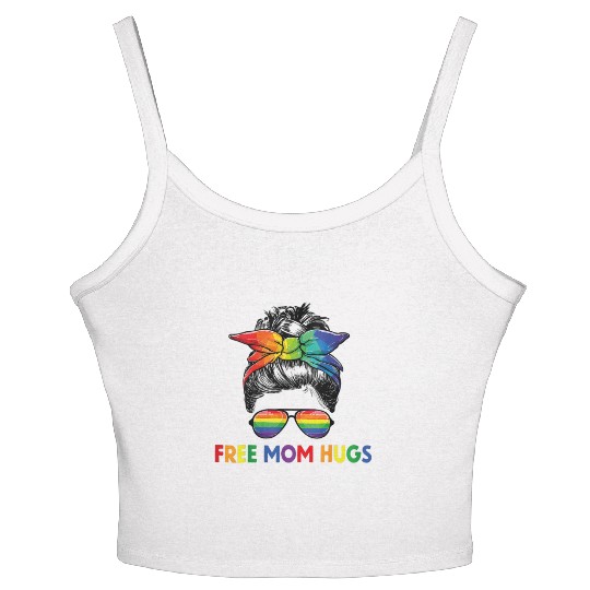 Free Mom Hugs LGBT Pride Free Brother Hugs Women's Spaghetti Strap Tank Top