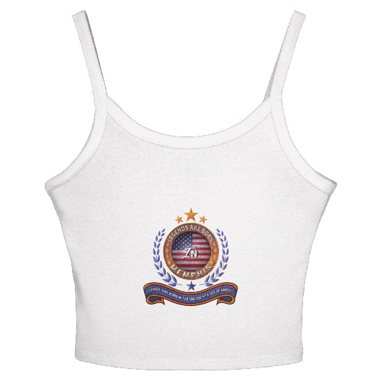 Legends of Memphis Tennessee Retro USA Flag Women's Spaghetti Strap Tank Top