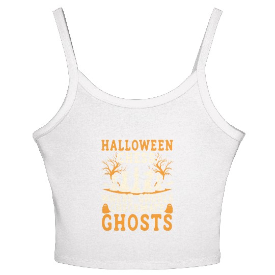 Chess Halloween Trick Or Treat Chess Board Game Women's Spaghetti Strap Tank Top