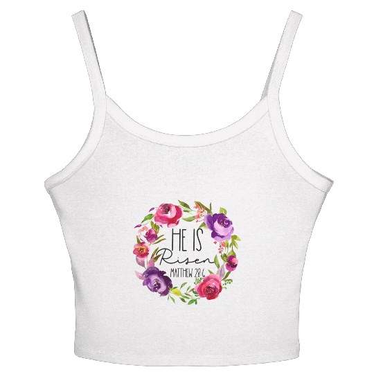 He Is Risen Floral Easter For Christiann Mom Women's Spaghetti Strap Tank Top
