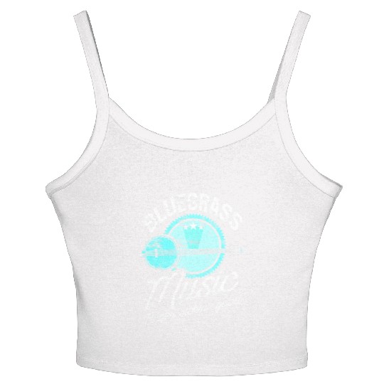 Bluegrass Music Guitar Player and Funny Banjo Women's Spaghetti Strap Tank Top