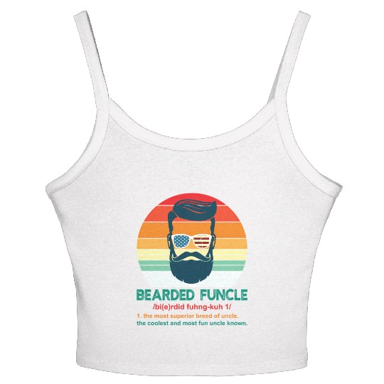 Bearded Funcle Definition Uncle Women's Spaghetti Strap Tank Top
