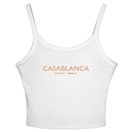 Morocco City Coordinates Casablanca Women's Spaghetti Strap Tank Top