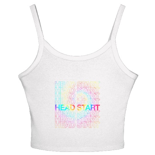 Rainbow Tie Dye Head Start Team Back To School Women's Spaghetti Strap Tank Top