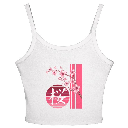 Sakura Flowers Spring Cherry Blossoms Japanese Kan Women's Spaghetti Strap Tank Top