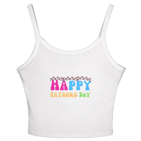 Happy Fathers Day i love you dad Heart Daddy funny Women's Spaghetti Strap Tank Top