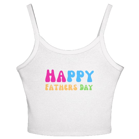 Happy Fathers Day i love you dad Heart Daddy funny Women's Spaghetti Strap Tank Top