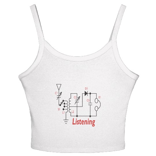 Crystal Radio Design Listening Women's Spaghetti Strap Tank Top