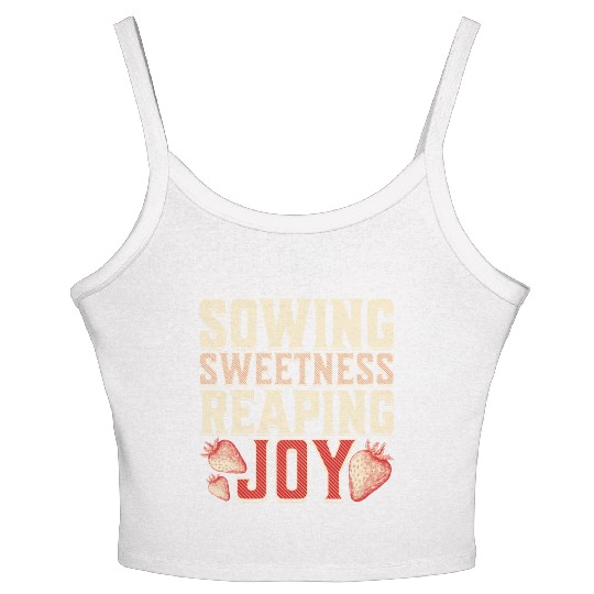 Strawberry Farmer, Sowing Sweetness Reaping Joy Women's Spaghetti Strap Tank Top
