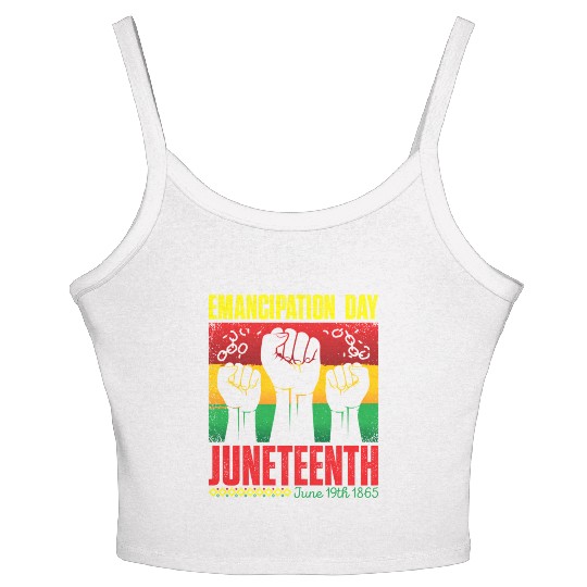 Ecipation Day 1865 African American Juneteenth Fla Women's Spaghetti Strap Tank Top