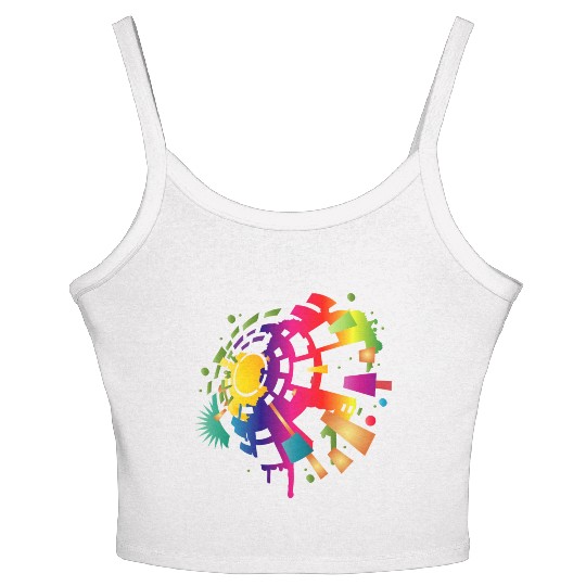 colorful sound symbol for festival season Women's Spaghetti Strap Tank Top