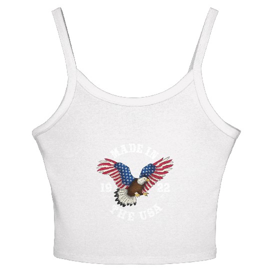 100 Year Old Patriotic Eagle Usa Flag 1922 Women's Spaghetti Strap Tank Top