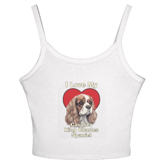 I Love My Cavalier King Charles Spaniel Puppy Dog Women's Spaghetti Strap Tank Top
