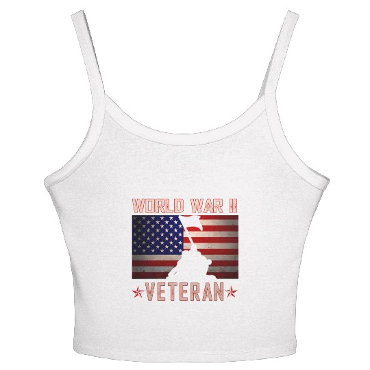 American Patriot Wwii Veteran Military World War 2 Women's Spaghetti Strap Tank Top