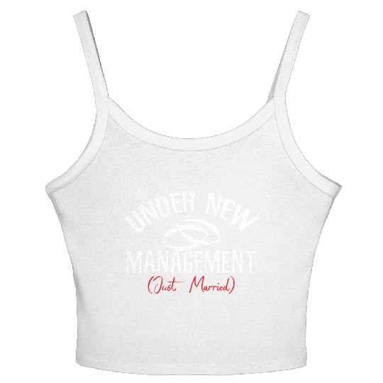 Under Newagement Just Married Groom Bride Wedding Women's Spaghetti Strap Tank Top