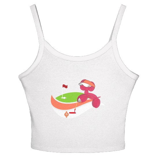 Summer Golf Balloon Dog Women's Spaghetti Strap Tank Top