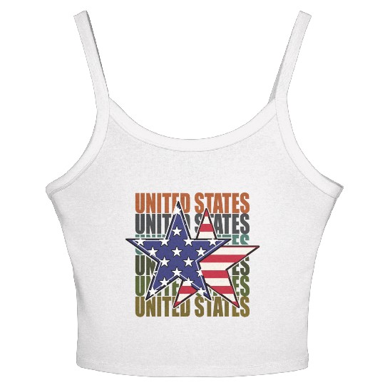 God bless America the land of the free Women's Spaghetti Strap Tank Top