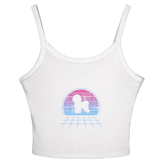 Bichon Frise Silhouette Retro Vintage Women's Spaghetti Strap Tank Top