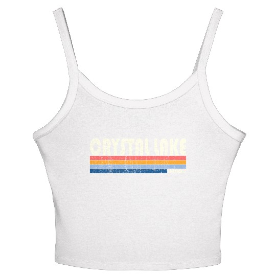 70S 80S Style Crystal Lake Il Women's Spaghetti Strap Tank Top