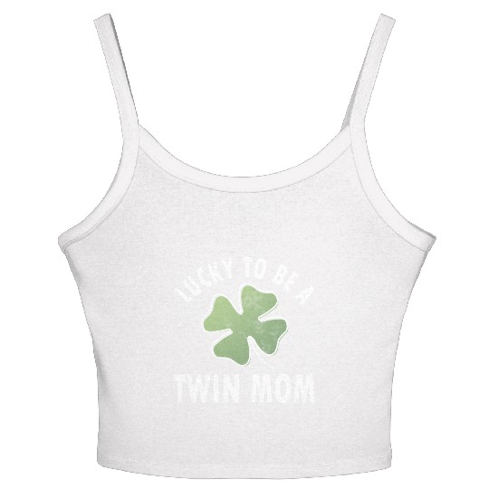 Lucky To Be A Twin Mom Saint Patric Day Women's Spaghetti Strap Tank Top