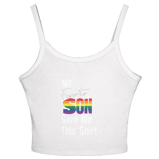 My Favorite Son Gave Me This Women's Spaghetti Strap Tank Top Pride Rainbow F