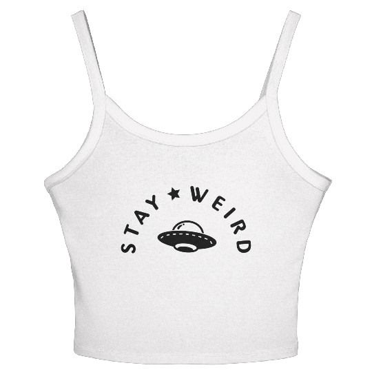 STAY WEIRD black Women's Spaghetti Strap Tank Top