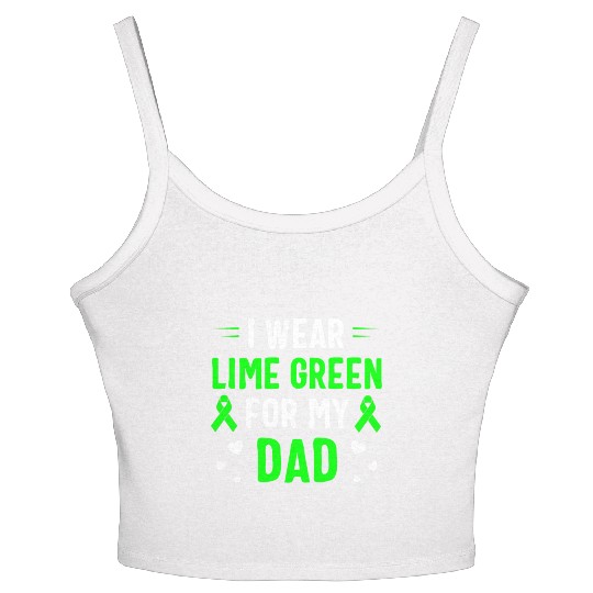 I Wear Lime Green For My Dad Lymphoma Awareness Women's Spaghetti Strap Tank Top